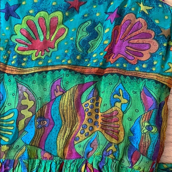 VTG 🐠 🐚 Colorful Fish dress Vibrant STUNNING - Picture 8 of 16